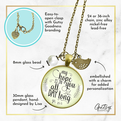 Faith Necklace My Hope Is In You All Day Bible Saying Jewelry - Gutsy Goodness;Faith Necklace My Hope Is In You All Day Bible Saying Jewelry - Gutsy Goodness Handmade Jewelry Gifts