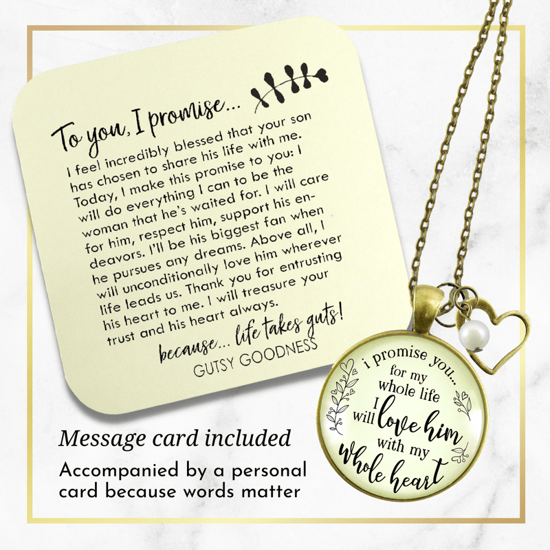 Gutsy Goodness Mother-In-Law Necklace I Promise To Love Him Gift Bride Wedding Jewelry - Gutsy Goodness;Mother-In-Law Necklace I Promise To Love Him Gift Bride Wedding Jewelry - Gutsy Goodness Handmade Jewelry Gifts
