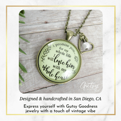 Gutsy Goodness Mother-In-Law Necklace I Promise To Love Him Gift Bride Wedding Jewelry - Gutsy Goodness;Mother-In-Law Necklace I Promise To Love Him Gift Bride Wedding Jewelry - Gutsy Goodness Handmade Jewelry Gifts