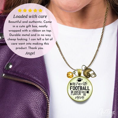 Football Mom Necklace Favorite Football Player Sports Mother Jewelry Brown Bead  Necklace - Gutsy Goodness Handmade Jewelry