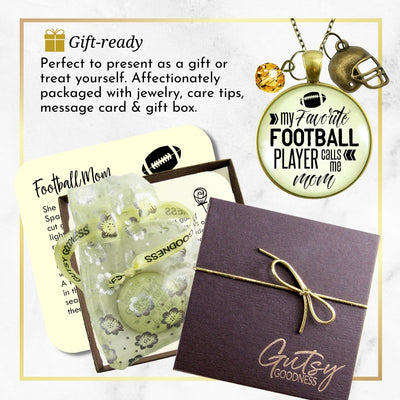 Football Mom Necklace Favorite Football Player Sports Mother Jewelry Brown Bead  Necklace - Gutsy Goodness Handmade Jewelry
