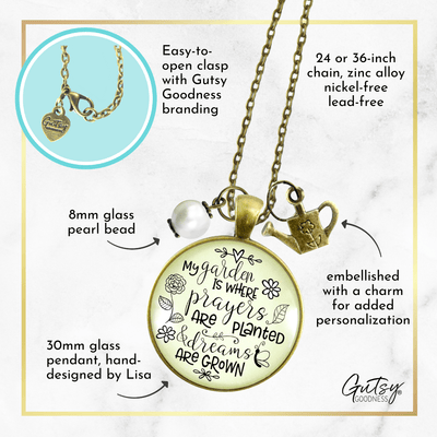 Gutsy Goodness Faithful Gardener Necklace My Garden Where Prayers are Planted Gift Jewelry 24" - Gutsy Goodness;Faithful Gardener Necklace My Garden Where Prayers Are Planted Gift Jewelry 24" - Gutsy Goodness Handmade Jewelry Gifts