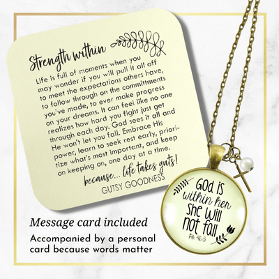 Gutsy Goodness God is Within Her Necklace Meaningful Psalm Quote Jewelry Faith Charm - Gutsy Goodness Handmade Jewelry;God Is Within Her Necklace Meaningful Psalm Quote Jewelry Faith Charm - Gutsy Goodness Handmade Jewelry Gifts
