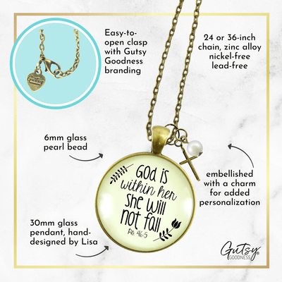 Gutsy Goodness God is Within Her Necklace Meaningful Psalm Quote Jewelry Faith Charm - Gutsy Goodness Handmade Jewelry;God Is Within Her Necklace Meaningful Psalm Quote Jewelry Faith Charm - Gutsy Goodness Handmade Jewelry Gifts