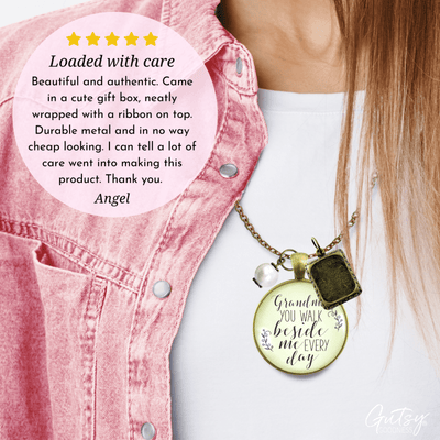 Gutsy Goodness Grandma Memorial Necklace You Walk Beside Me Every day Jewelry - Gutsy Goodness Handmade Jewelry;Grandma Memorial Necklace You Walk Beside Me Every Day Jewelry - Gutsy Goodness Handmade Jewelry Gifts