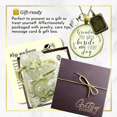 Gutsy Goodness Grandma Memorial Necklace You Walk Beside Me Every day Jewelry - Gutsy Goodness Handmade Jewelry;Grandma Memorial Necklace You Walk Beside Me Every Day Jewelry - Gutsy Goodness Handmade Jewelry Gifts