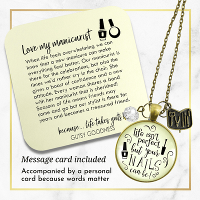 Gutsy Goodness Manicurist Gift Necklace Life Isn't Perfect Nails Beautician Jewelry Gift - Gutsy Goodness Handmade Jewelry;Manicurist Gift Necklace Life Isn't Perfect Nails Beautician Jewelry Gift - Gutsy Goodness Handmade Jewelry Gifts