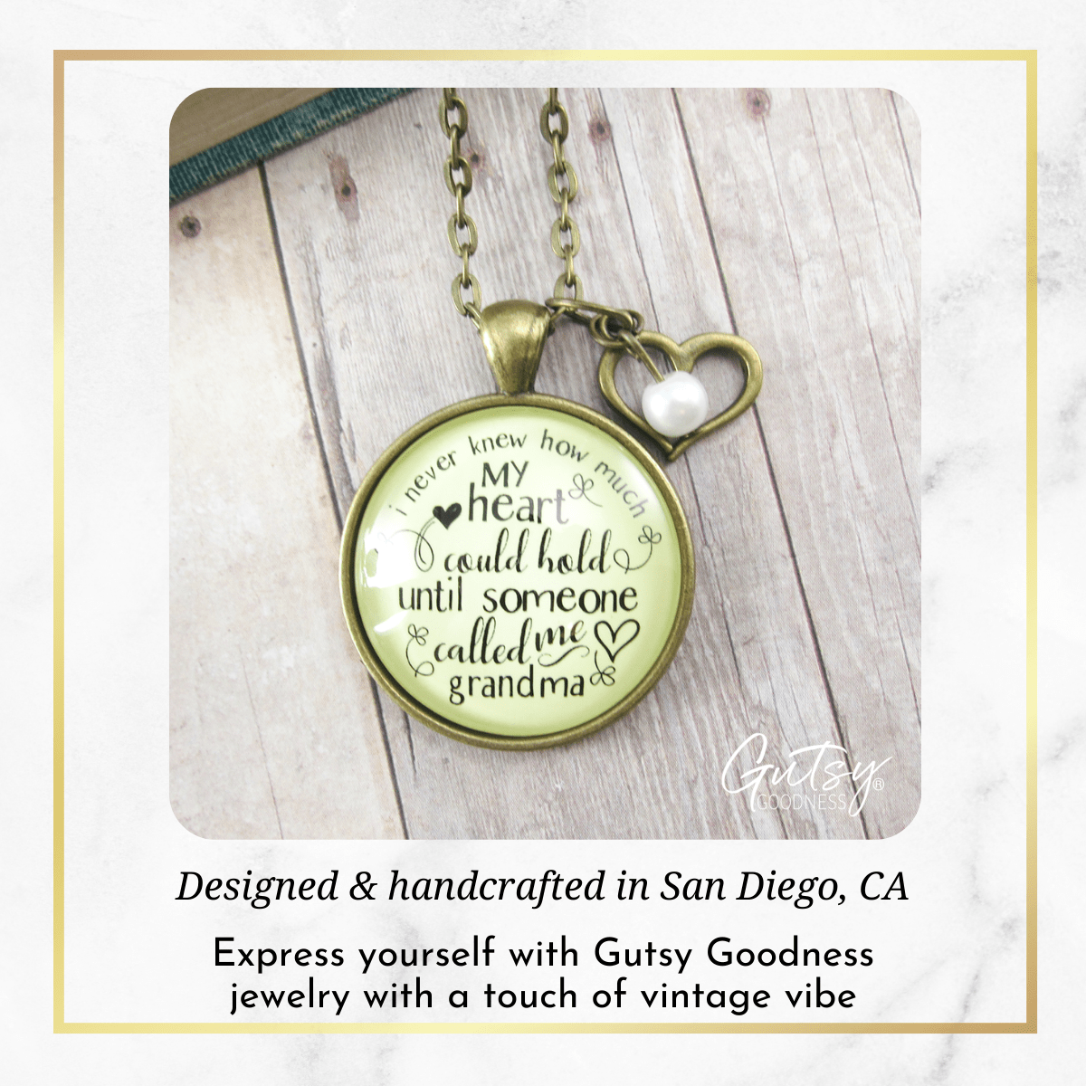 Gutsy Goodness New Grandma Necklace Never Knew Heart Hold Grandmother Jewelry Gift - Gutsy Goodness Handmade Jewelry;New Grandma Necklace Never Knew Heart Hold Grandmother Jewelry Gift - Gutsy Goodness Handmade Jewelry Gifts
