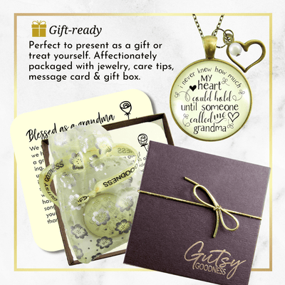 Gutsy Goodness New Grandma Necklace Never Knew Heart Hold Grandmother Jewelry Gift - Gutsy Goodness Handmade Jewelry;New Grandma Necklace Never Knew Heart Hold Grandmother Jewelry Gift - Gutsy Goodness Handmade Jewelry Gifts