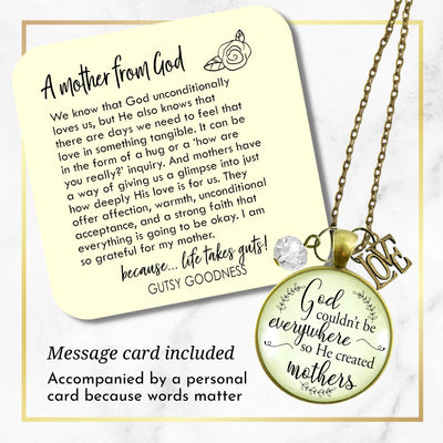Blessed Mom Necklace God Couldn't Be Everywhere Christian Jewelry