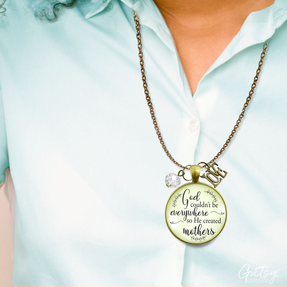Blessed Mom Necklace God Couldn't Be Everywhere Christian Jewelry