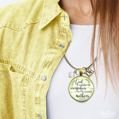 Blessed Mom Necklace God Couldn't Be Everywhere Christian Jewelry