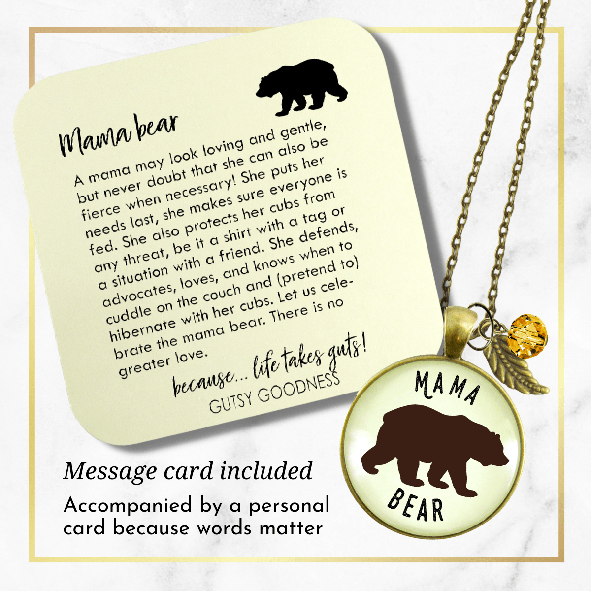 Mama Bear Necklace Womens Pendant New Mom Handmade Jewelry Gift - Gutsy Goodness Handmade Jewelry;Mama Bear Necklace Womens Pendant New Mom Handmade Jewelry Gift - Gutsy Goodness Handmade Jewelry Gifts
