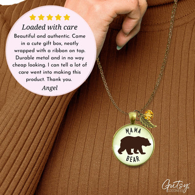 Mama Bear Necklace Womens Pendant New Mom Handmade Jewelry Gift - Gutsy Goodness Handmade Jewelry;Mama Bear Necklace Womens Pendant New Mom Handmade Jewelry Gift - Gutsy Goodness Handmade Jewelry Gifts