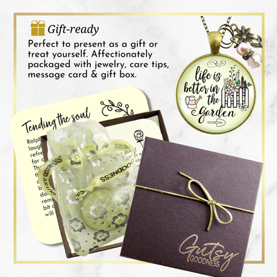 Gutsy Goodness Gardener Necklace Life is Better in Garden Womens Quote Gift Jewelry 24" - Gutsy Goodness;Gardener Necklace Life Is Better In Garden Womens Quote Gift Jewelry 24" - Gutsy Goodness Handmade Jewelry Gifts