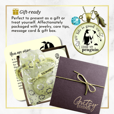 Gutsy Goodness Penguin Necklace Life is Good I Found My Penguin Girlfriend Romantic Gift - Gutsy Goodness;Penguin Necklace Life Is Good I Found My Penguin Girlfriend Romantic Gift - Gutsy Goodness Handmade Jewelry Gifts