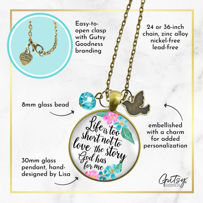 Gutsy Goodness Faith Necklace Life is Too Short Not To Love The Story God Has For Me - Gutsy Goodness;Faith Necklace Life Is Too Short Not To Love The Story God Has For Me - Gutsy Goodness Handmade Jewelry Gifts