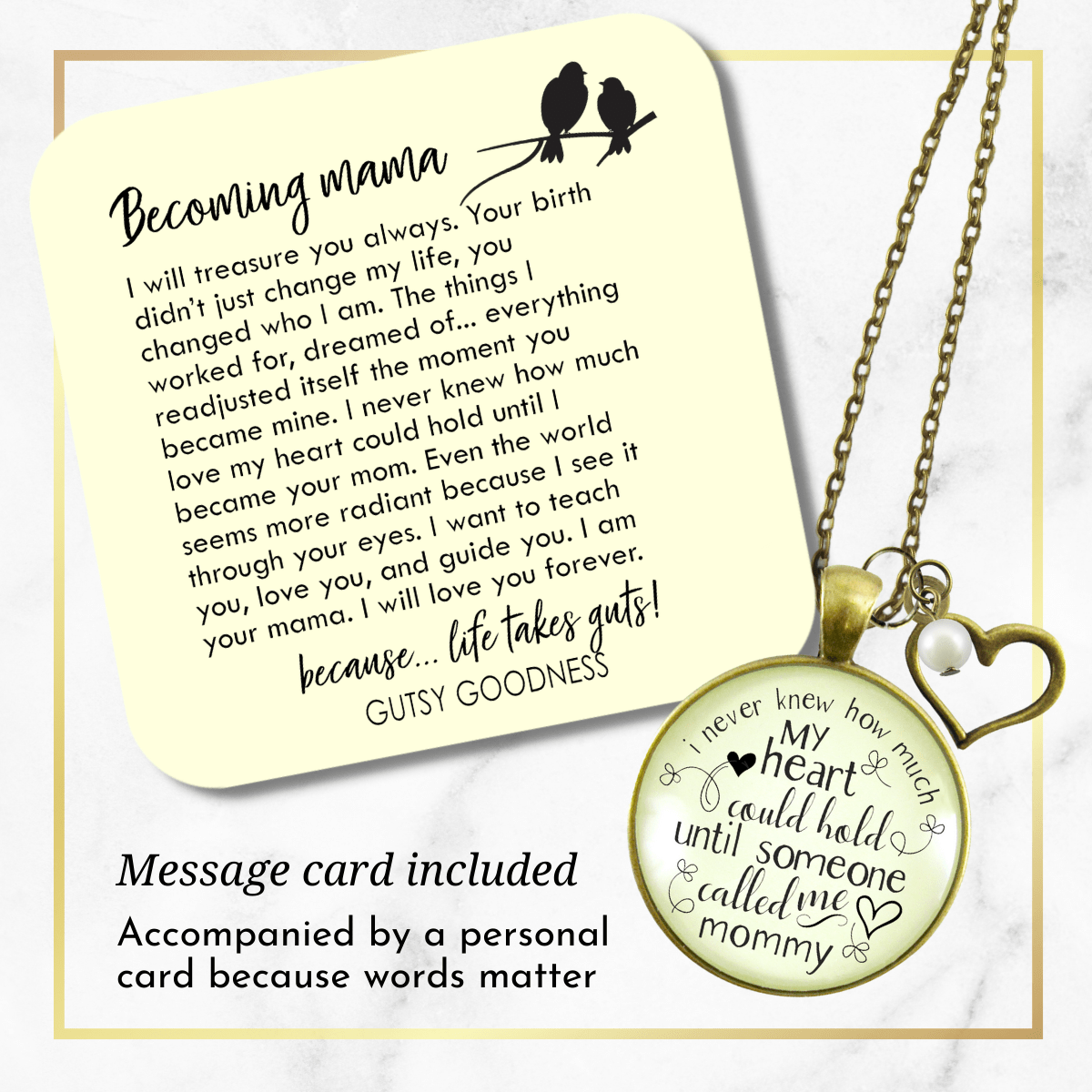 Gutsy Goodness Mommy Necklace Never Knew How Much Heart Gift Mothers Jewelry - Gutsy Goodness Handmade Jewelry;Mommy Necklace Never Knew How Much Heart Gift Mothers Jewelry - Gutsy Goodness Handmade Jewelry Gifts