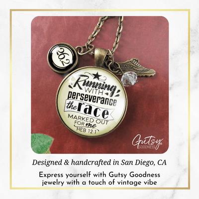 Running The Race With Perseverance 26.2 Marathon - Gutsy Goodness Handmade Jewelry Gifts
