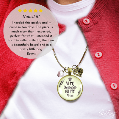 Gutsy Goodness Oma Necklace All My Blessings German Grandma Womens Family Gift Jewelry - Gutsy Goodness Handmade Jewelry;Oma Necklace All My Blessings German Grandma Womens Family Gift Jewelry - Gutsy Goodness Handmade Jewelry Gifts
