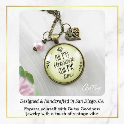 Gutsy Goodness Oma Necklace All My Blessings German Grandma Womens Family Gift Jewelry - Gutsy Goodness Handmade Jewelry;Oma Necklace All My Blessings German Grandma Womens Family Gift Jewelry - Gutsy Goodness Handmade Jewelry Gifts