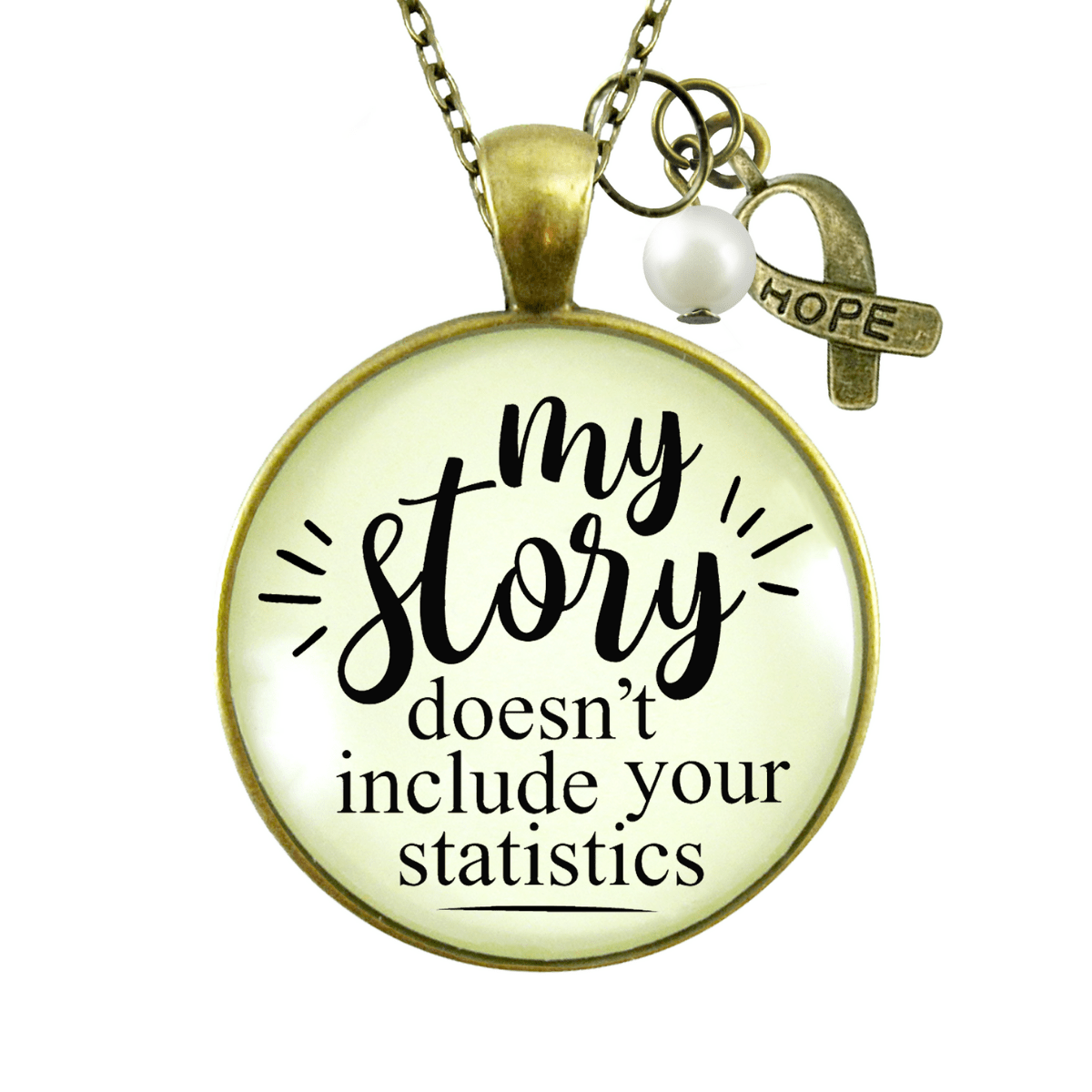 Gutsy Goodness Survivor Necklace My Story Doesn't Include Statistics Funny Jewelry - Gutsy Goodness;Survivor Necklace My Story Doesn't Include Statistics Funny Jewelry - Gutsy Goodness Handmade Jewelry Gifts