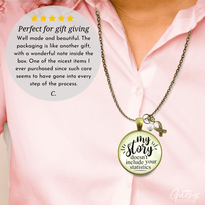 Gutsy Goodness Survivor Necklace My Story Doesn't Include Statistics Funny Jewelry - Gutsy Goodness;Survivor Necklace My Story Doesn't Include Statistics Funny Jewelry - Gutsy Goodness Handmade Jewelry Gifts
