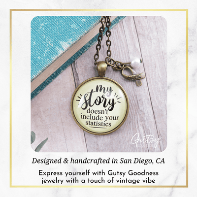 Gutsy Goodness Survivor Necklace My Story Doesn't Include Statistics Funny Jewelry - Gutsy Goodness;Survivor Necklace My Story Doesn't Include Statistics Funny Jewelry - Gutsy Goodness Handmade Jewelry Gifts