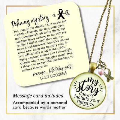Breast Cancer Necklace My Story Doesn't Funny Survivor Jewelry Gift
