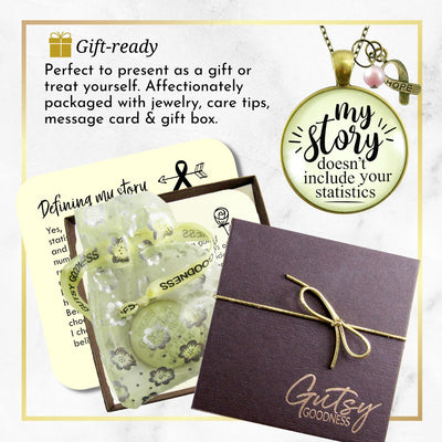 Breast Cancer Necklace My Story Doesn't Funny Survivor Jewelry Gift