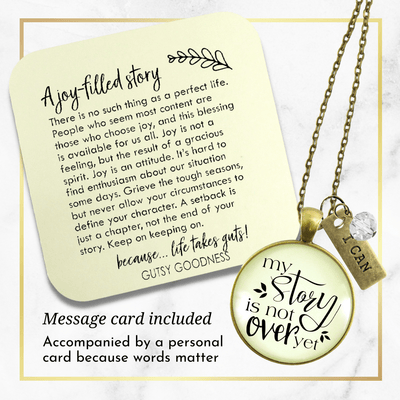 Gutsy Goodness My Story Isn't Over Yet Necklace Survivor Saying Warrior Jewelry Gift - Gutsy Goodness Handmade Jewelry;My Story Isn't Over Yet Necklace Survivor Saying Warrior Jewelry Gift - Gutsy Goodness Handmade Jewelry Gifts