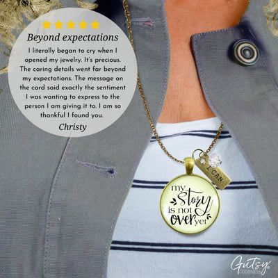 Gutsy Goodness My Story Isn't Over Yet Necklace Survivor Saying Warrior Jewelry Gift - Gutsy Goodness Handmade Jewelry;My Story Isn't Over Yet Necklace Survivor Saying Warrior Jewelry Gift - Gutsy Goodness Handmade Jewelry Gifts