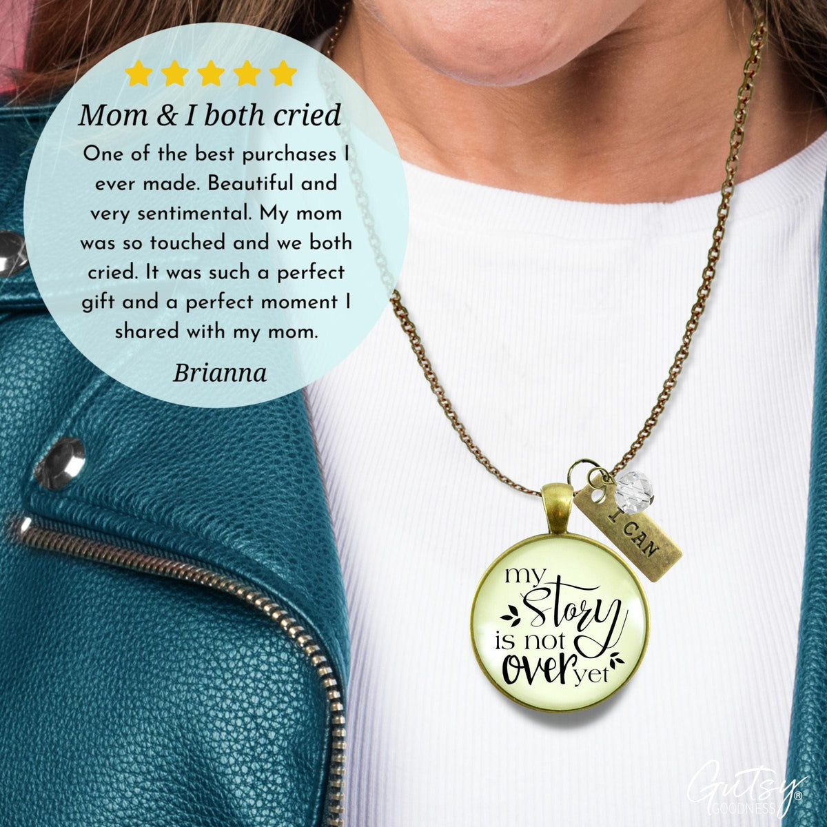 Gutsy Goodness My Story Isn't Over Yet Necklace Survivor Saying Warrior Jewelry Gift - Gutsy Goodness Handmade Jewelry;My Story Isn't Over Yet Necklace Survivor Saying Warrior Jewelry Gift - Gutsy Goodness Handmade Jewelry Gifts