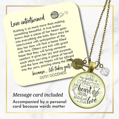 Gutsy Goodness Knitting Necklace Yarn is Connected Heart Knitters Jewelry Yarn Ball Charm - Gutsy Goodness Handmade Jewelry;Knitting Necklace Yarn Is Connected Heart Knitters Jewelry Yarn Ball Charm - Gutsy Goodness Handmade Jewelry Gifts