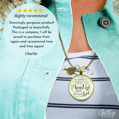 Gutsy Goodness Knitting Necklace Yarn is Connected Heart Knitters Jewelry Yarn Ball Charm - Gutsy Goodness Handmade Jewelry;Knitting Necklace Yarn Is Connected Heart Knitters Jewelry Yarn Ball Charm - Gutsy Goodness Handmade Jewelry Gifts