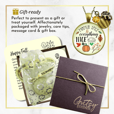 Gutsy Goodness Pumpkin Spice Necklace October Autumn Latte Theme Charm Jewelry - Gutsy Goodness Handmade Jewelry;Pumpkin Spice Necklace October Autumn Latte Theme Charm Jewelry - Gutsy Goodness Handmade Jewelry Gifts