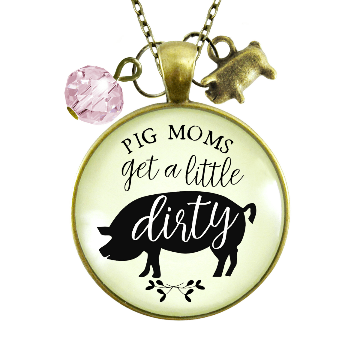 Gutsy Goodness Pig Necklace Quote Pig Moms Get Dirty Sassy Country Girl Jewelry - Gutsy Goodness;Pig Necklace Quote Pig Moms Get Dirty Sassy Country Girl Jewelry - Gutsy Goodness Handmade Jewelry Gifts