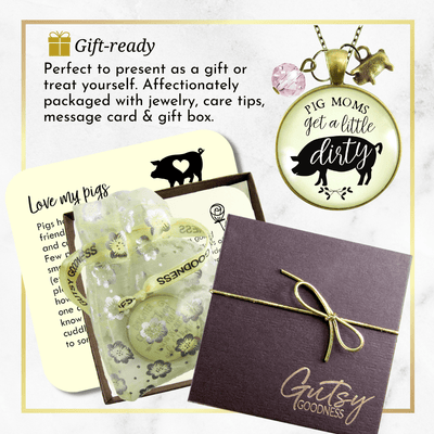 Gutsy Goodness Pig Necklace Quote Pig Moms Get Dirty Sassy Country Girl Jewelry - Gutsy Goodness;Pig Necklace Quote Pig Moms Get Dirty Sassy Country Girl Jewelry - Gutsy Goodness Handmade Jewelry Gifts