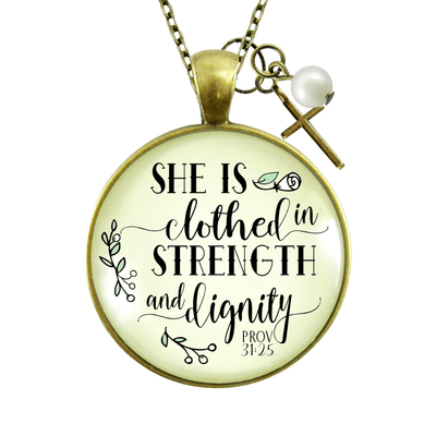 Gutsy Goodness Faith Necklace She Clothed Strength Dignity Women Truth Proverb 31 Believer Gift - Gutsy Goodness Handmade Jewelry;Faith Necklace She Clothed Strength Dignity Women Truth Proverb 31 Believer Gift - Gutsy Goodness Handmade Jewelry Gifts