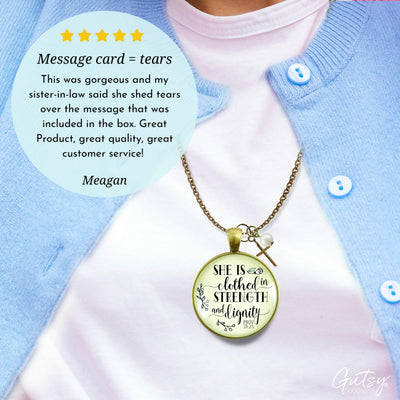 Gutsy Goodness Faith Necklace She Clothed Strength Dignity Women Truth Proverb 31 Believer Gift - Gutsy Goodness Handmade Jewelry;Faith Necklace She Clothed Strength Dignity Women Truth Proverb 31 Believer Gift - Gutsy Goodness Handmade Jewelry Gifts