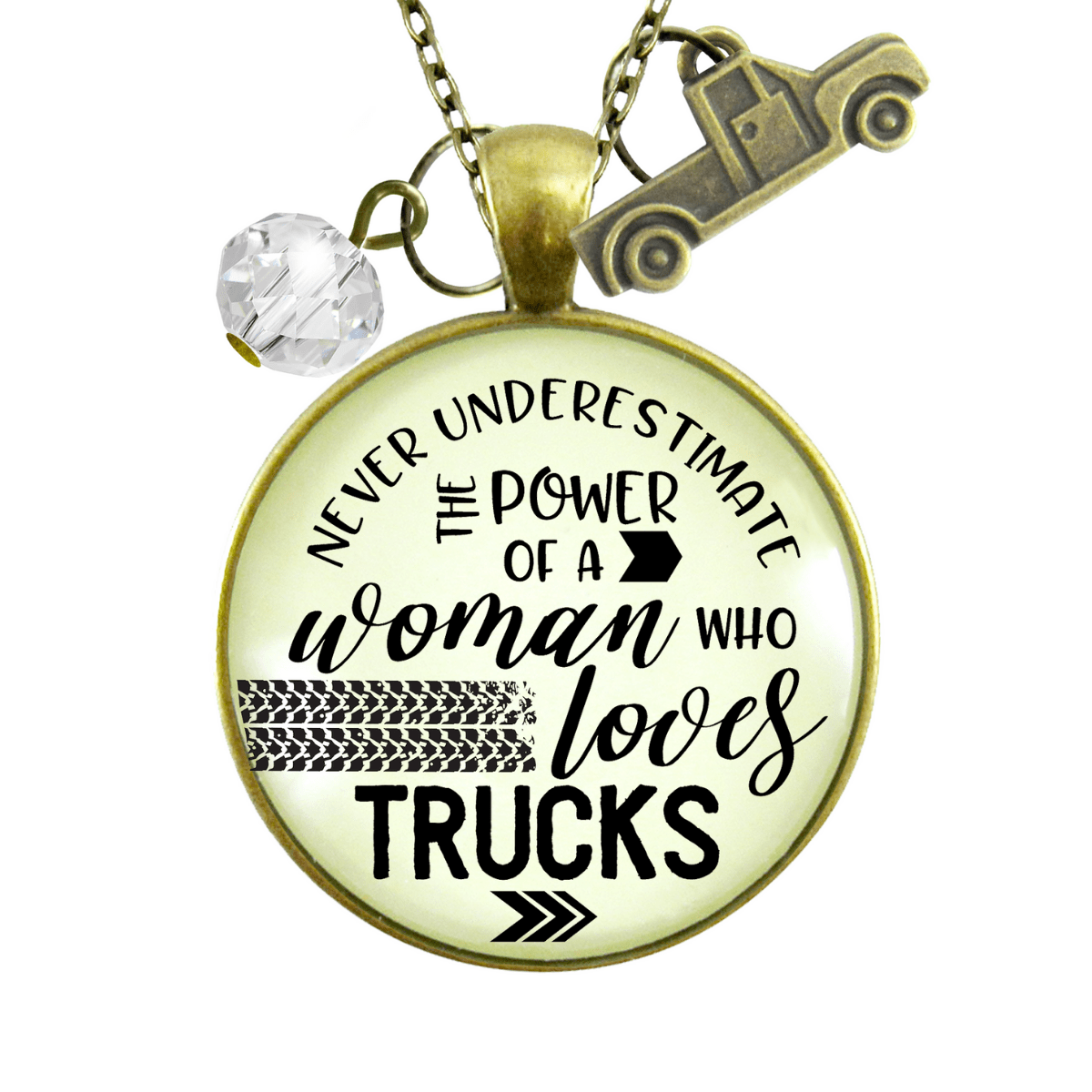 Gutsy Goodness Truck Charm Necklace Never Underestimate Woman Loves Country Jewelry - Gutsy Goodness Handmade Jewelry;Truck Charm Necklace Never Underestimate Woman Loves Country Jewelry - Gutsy Goodness Handmade Jewelry Gifts