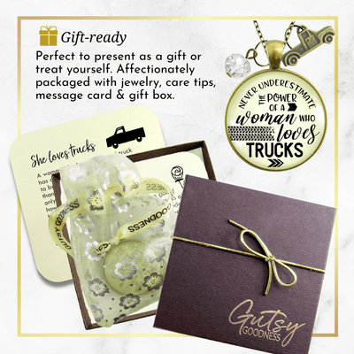 Gutsy Goodness Truck Charm Necklace Never Underestimate Woman Loves Country Jewelry - Gutsy Goodness Handmade Jewelry;Truck Charm Necklace Never Underestimate Woman Loves Country Jewelry - Gutsy Goodness Handmade Jewelry Gifts