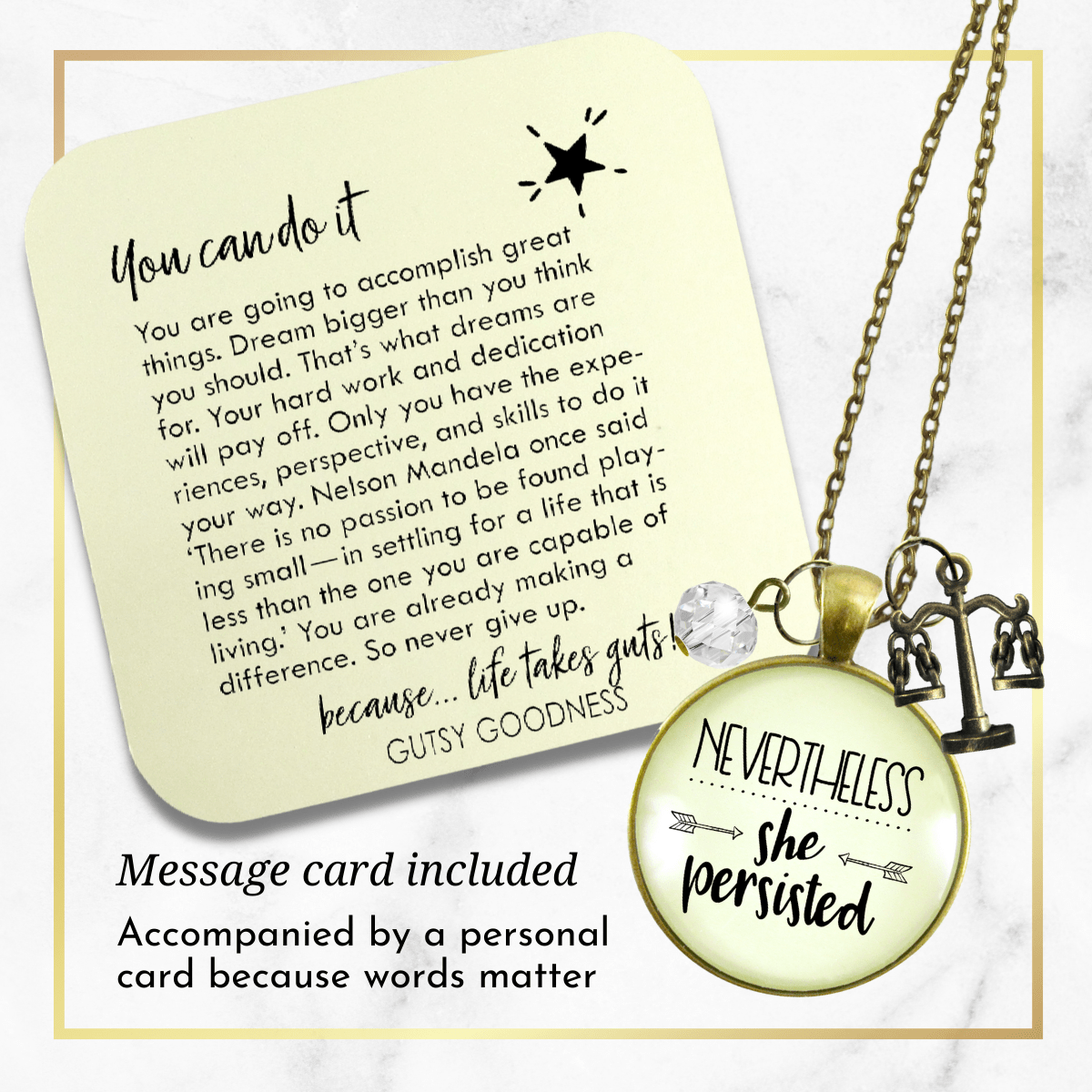 Gutsy Goodness Law School Graduation Necklace Nevertheless She Persisted - Gutsy Goodness Handmade Jewelry;Law School Graduation Necklace Nevertheless She Persisted - Gutsy Goodness Handmade Jewelry Gifts