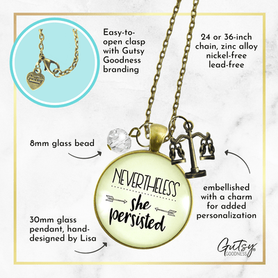 Gutsy Goodness Law School Graduation Necklace Nevertheless She Persisted - Gutsy Goodness Handmade Jewelry;Law School Graduation Necklace Nevertheless She Persisted - Gutsy Goodness Handmade Jewelry Gifts