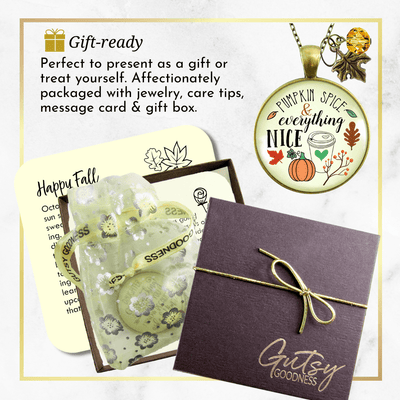 Gutsy Goodness Pumpkin Spice Necklace Latte Theme Autumn Vintage Bronze Gift Jewelry - Gutsy Goodness;Pumpkin Spice Necklace Latte Theme Autumn Vintage Bronze Gift Jewelry - Gutsy Goodness Handmade Jewelry Gifts