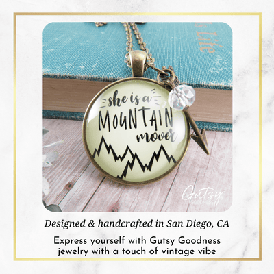 Gutsy Goodness She is a Mountain Mover Necklace Motivated Life Attitude Jewelry - Gutsy Goodness Handmade Jewelry;She Is A Mountain Mover Necklace Motivated Life Attitude Jewelry - Gutsy Goodness Handmade Jewelry Gifts