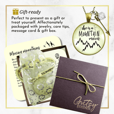 Gutsy Goodness She is a Mountain Mover Necklace Motivated Life Attitude Jewelry - Gutsy Goodness Handmade Jewelry;She Is A Mountain Mover Necklace Motivated Life Attitude Jewelry - Gutsy Goodness Handmade Jewelry Gifts