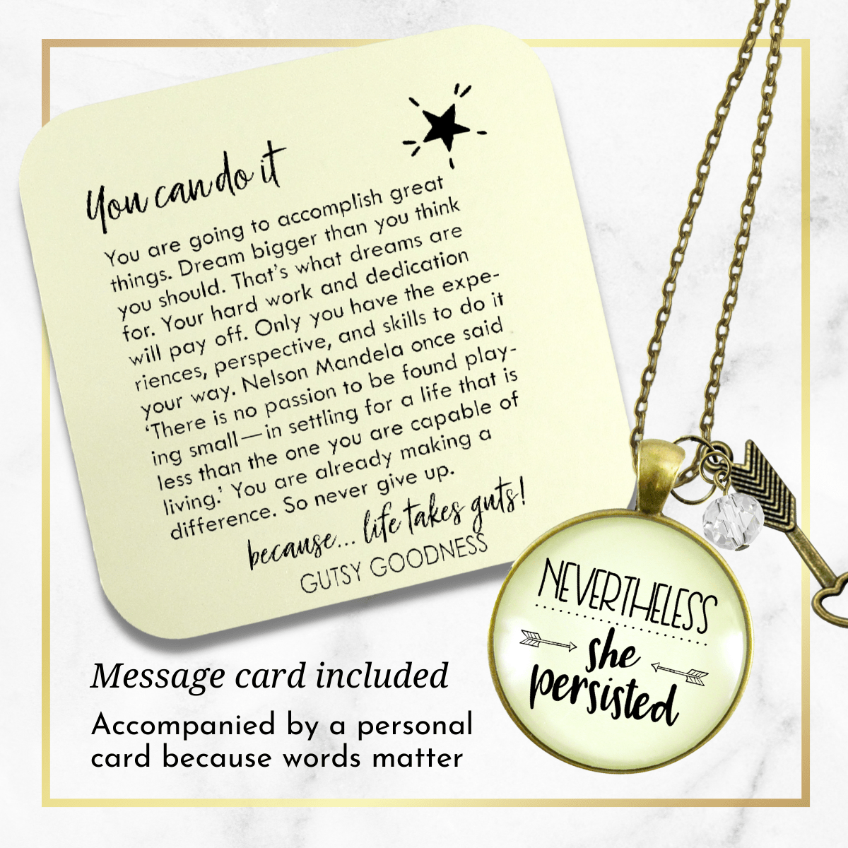 Gutsy Goodness Nevertheless She Persisted Necklace Hustle Success Quote Believe Jewelry - Gutsy Goodness Handmade Jewelry;Nevertheless She Persisted Necklace Hustle Success Quote Believe Jewelry - Gutsy Goodness Handmade Jewelry Gifts