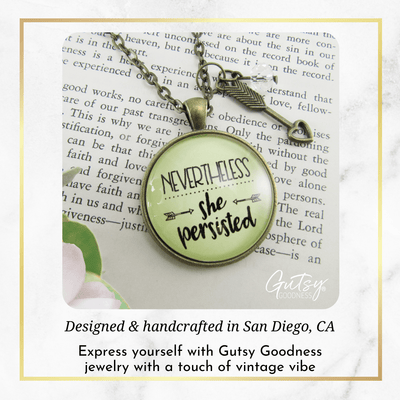 Gutsy Goodness Nevertheless She Persisted Necklace Hustle Success Quote Believe Jewelry - Gutsy Goodness Handmade Jewelry;Nevertheless She Persisted Necklace Hustle Success Quote Believe Jewelry - Gutsy Goodness Handmade Jewelry Gifts