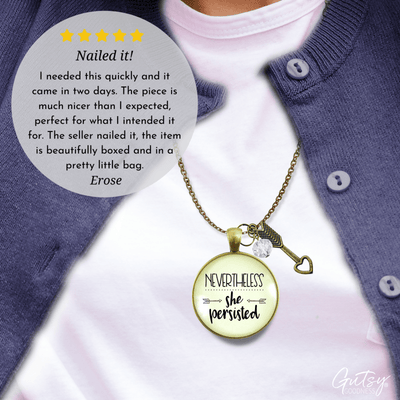 Gutsy Goodness Nevertheless She Persisted Necklace Hustle Success Quote Believe Jewelry - Gutsy Goodness Handmade Jewelry;Nevertheless She Persisted Necklace Hustle Success Quote Believe Jewelry - Gutsy Goodness Handmade Jewelry Gifts